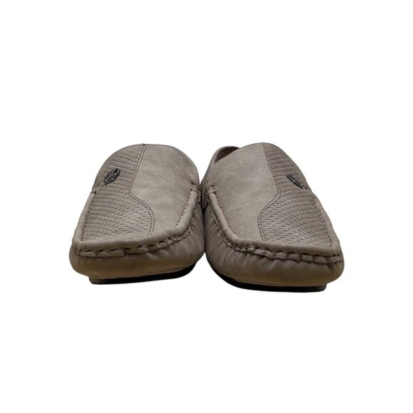 Bruno Marc Mens Beige Faux Leather Silver Accent Slip-On Flat Loafers Sz 9 - New main image 12